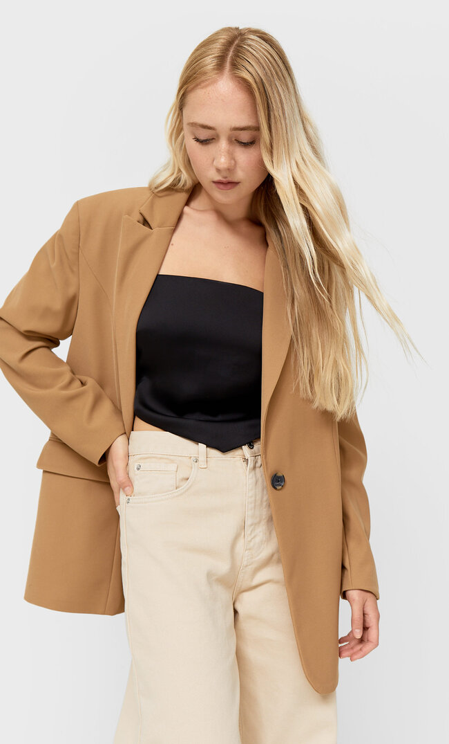 

Stradivarius Boyfriend-Blazer Beige S