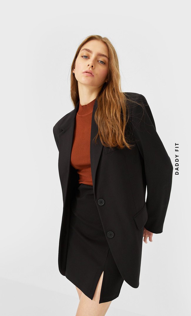 

Stradivarius Marynarka Oversize Czarny L
