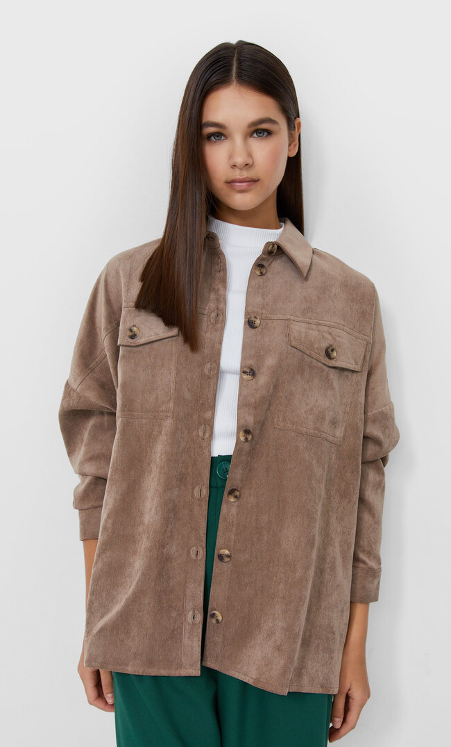 

Stradivarius Cargo-Hemdjacke Aus Cord Braun Xl