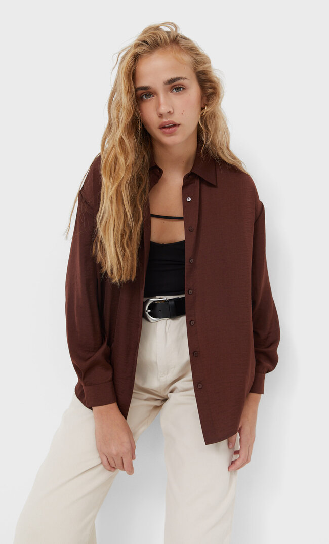 

Stradivarius Satinhemd Braun L
