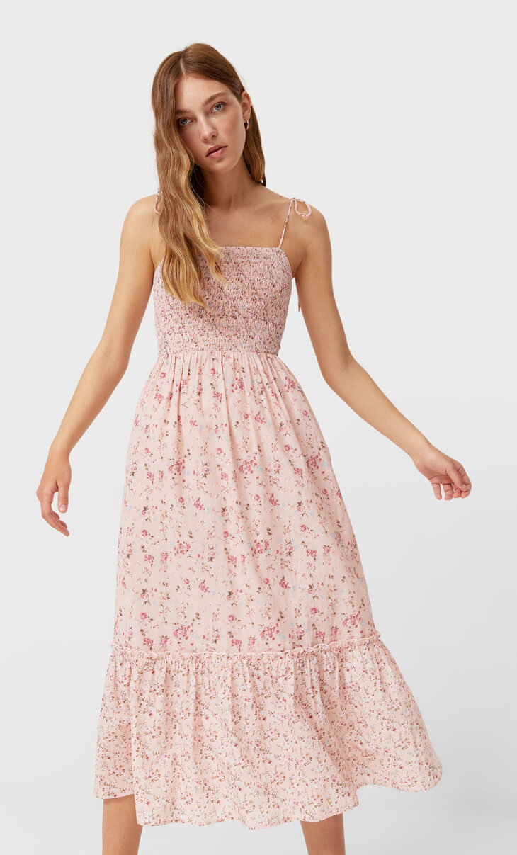 robe longue fleurie stradivarius