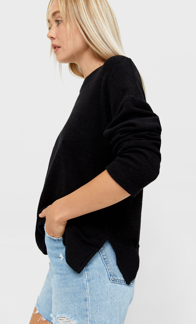 

Stradivarius Bluza Z Miękkiej W Dotyku Tkaniny Czarny L