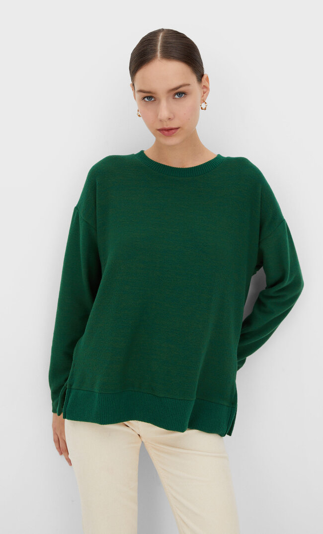 

Stradivarius Weiches Shirt Flaschengrün Xs