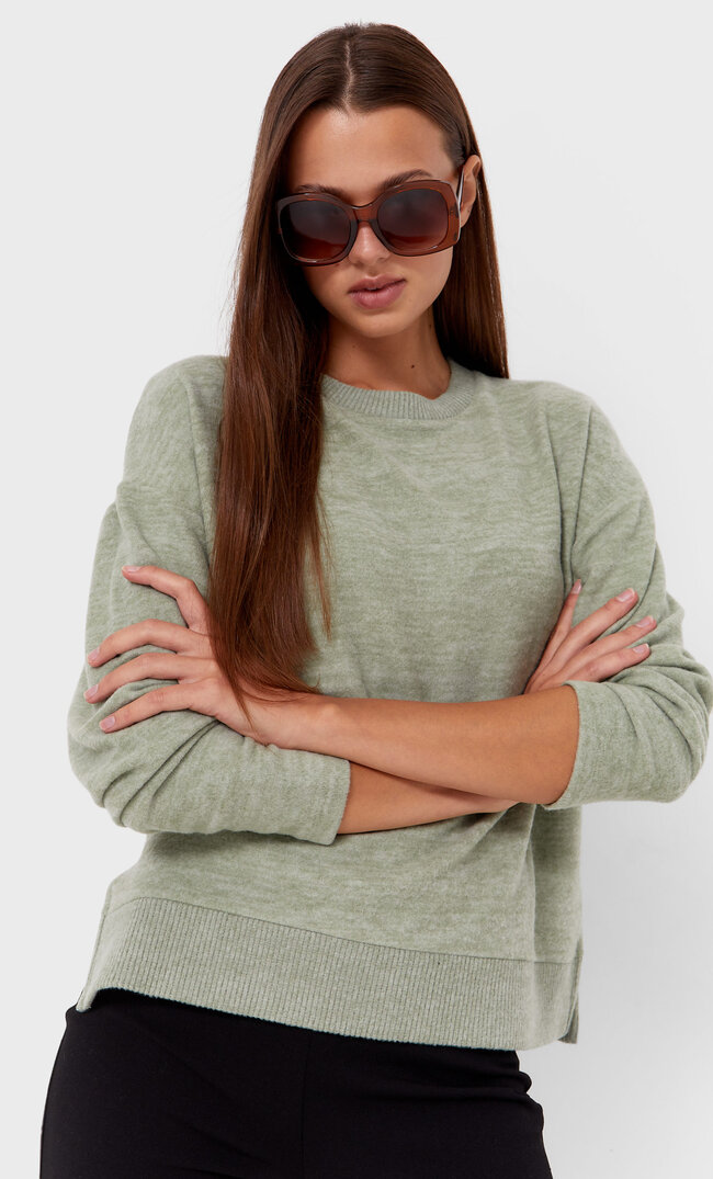 

Stradivarius Bluza Z Miękkiej W Dotyku Tkaniny Khaki S