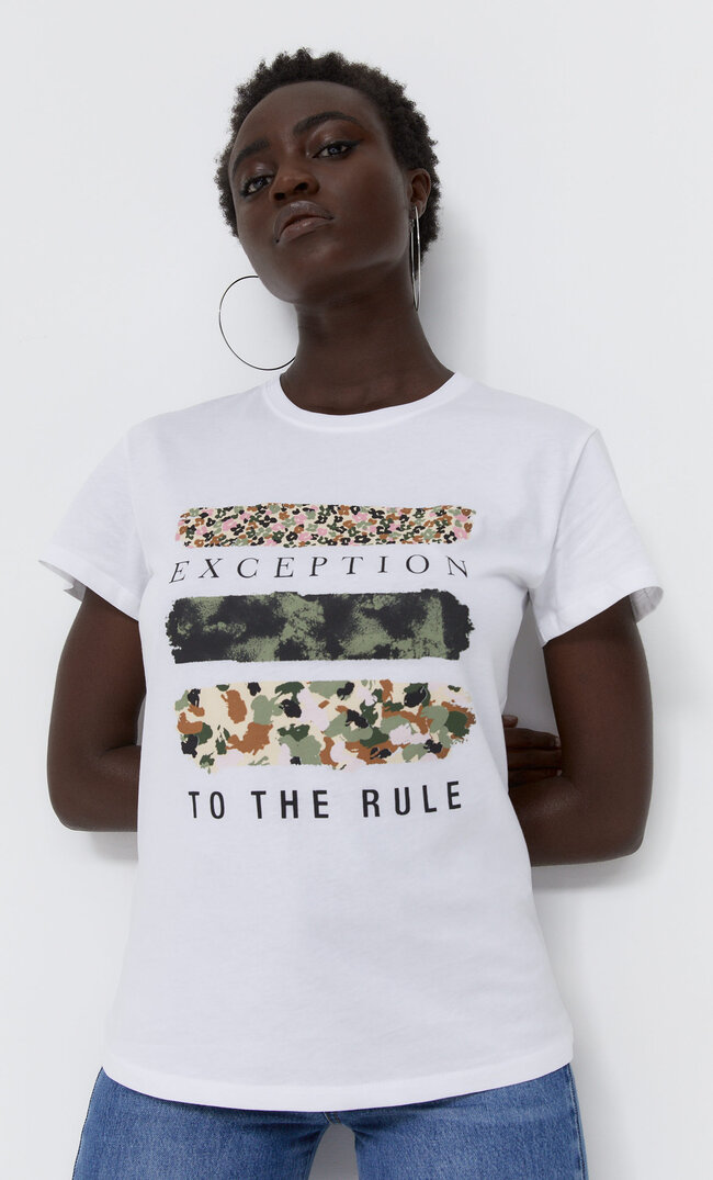 

Stradivarius T-Shirt Mit Print Weiß S