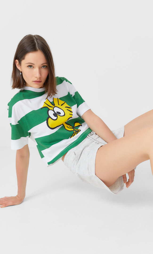 Stradivarius Shirt Woodstock Weiß M