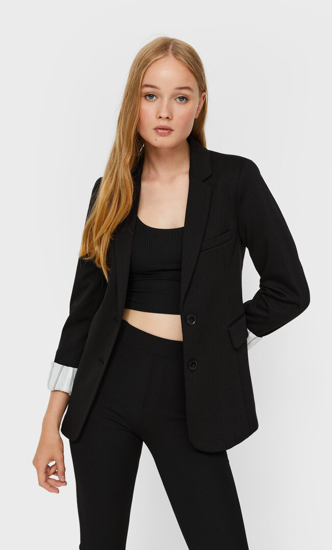 

Stradivarius Strickblazer Schwarz Xs
