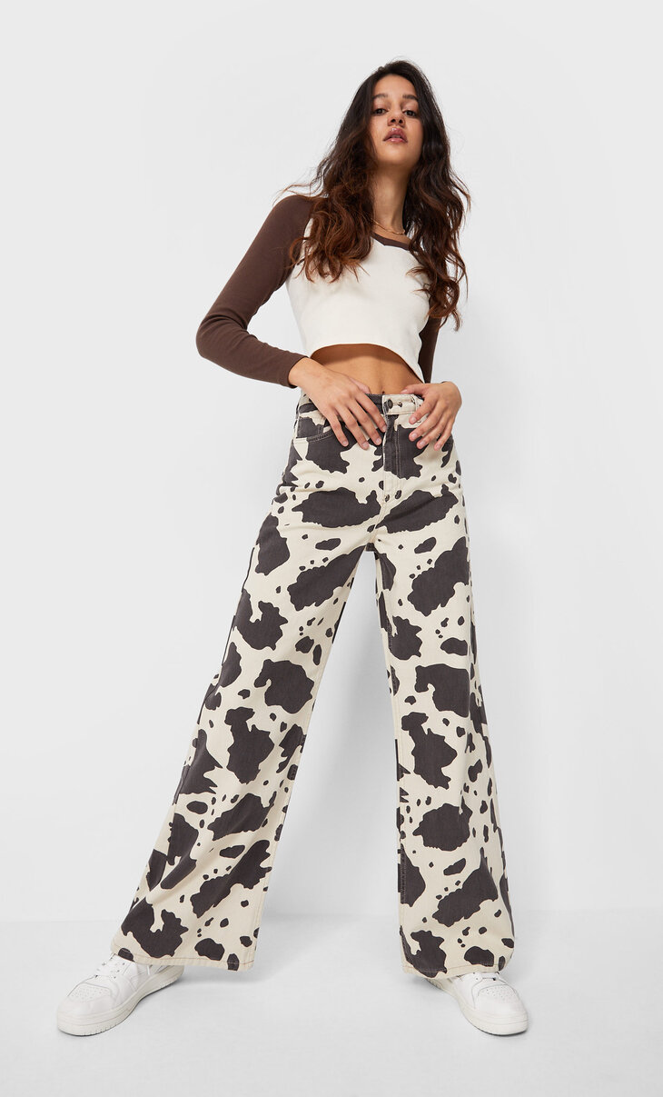 Animal print bootcut trousers - Women's 