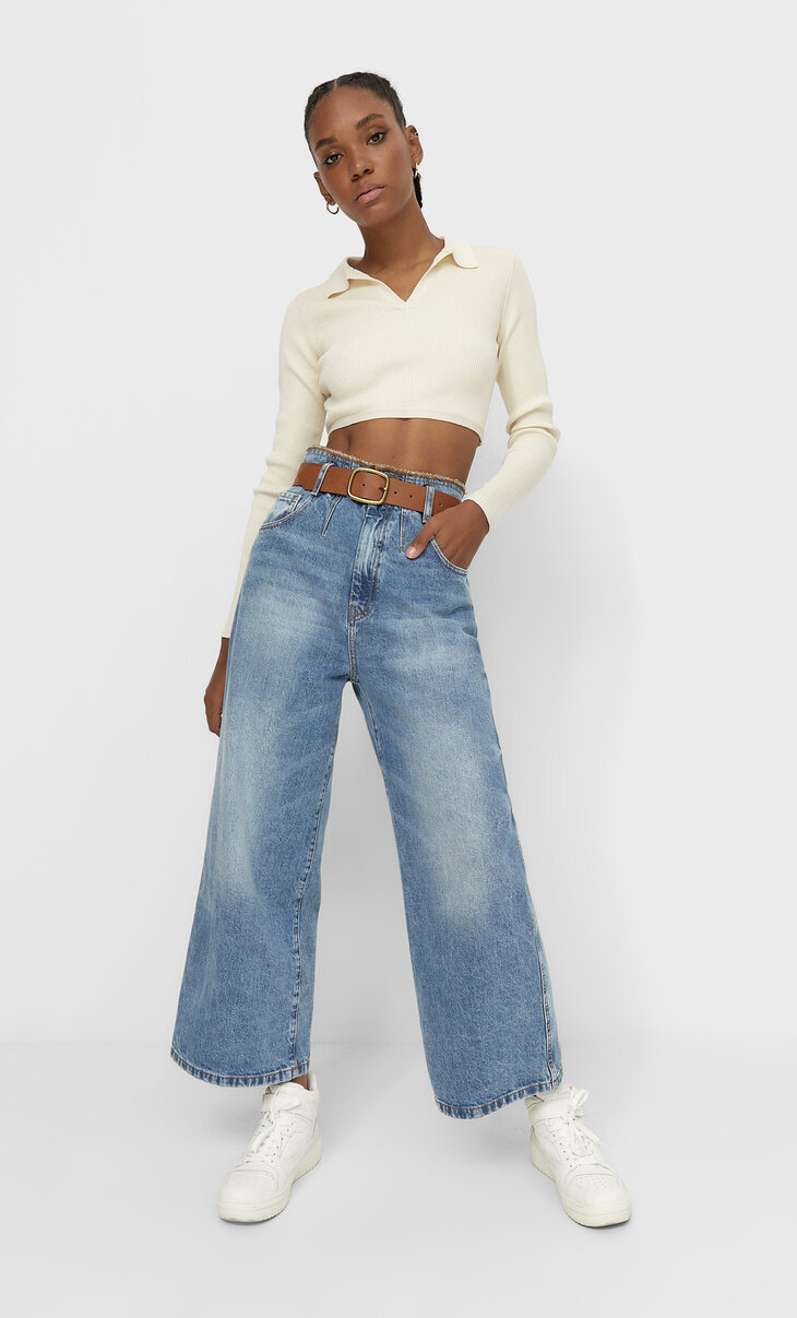 Jeans culottes paperbag