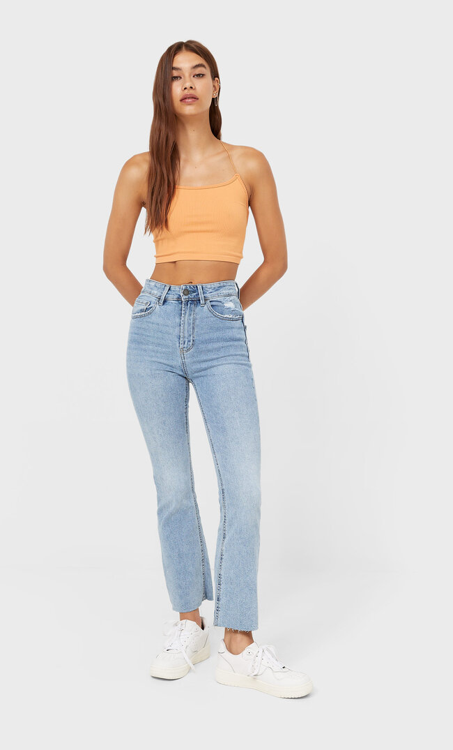 

Stradivarius Cropped-Schlaghose Denim 34