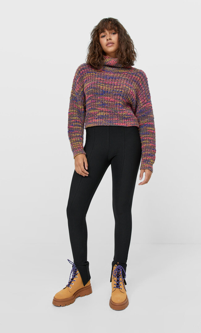 

Stradivarius Basic-Leggins Aus Ottomangewebe Schwarz L