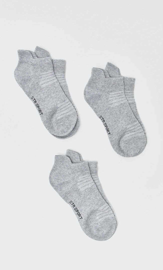 

Stradivarius 3er-Pack Sneakersocken Grau Melange 103