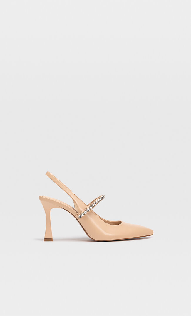 

Stradivarius Pantoletten Mit Kette Beige 41