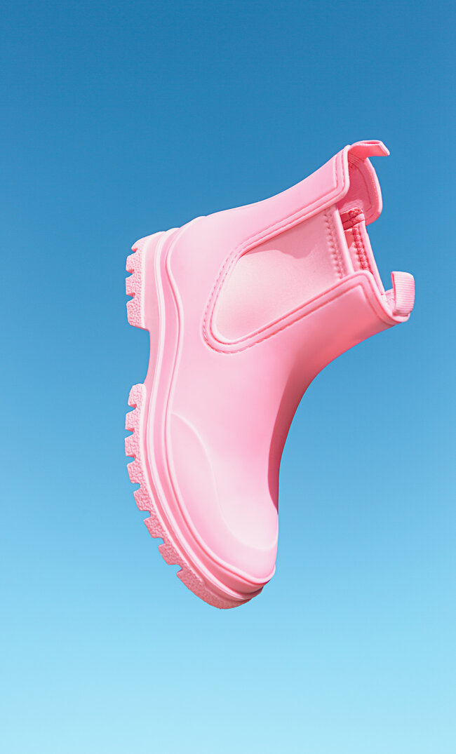

Stradivarius Flache Stiefeletten Mit Gummiertem Finish Rosa 40