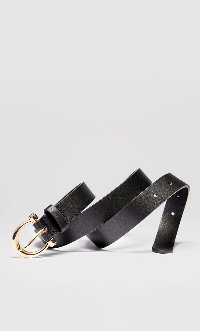 

Stradivarius Pasek Ze Sprzączką W Kształcie Podkowy Kobieta Czarny 80