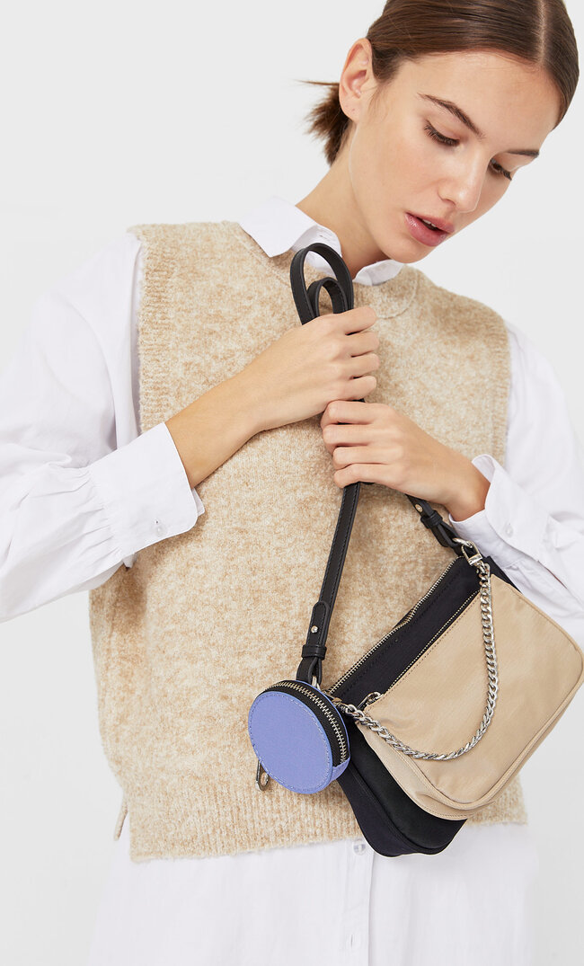 Stradivarius Torebka Na Ramię Z Różnych Materiałów Kobieta Szary 103