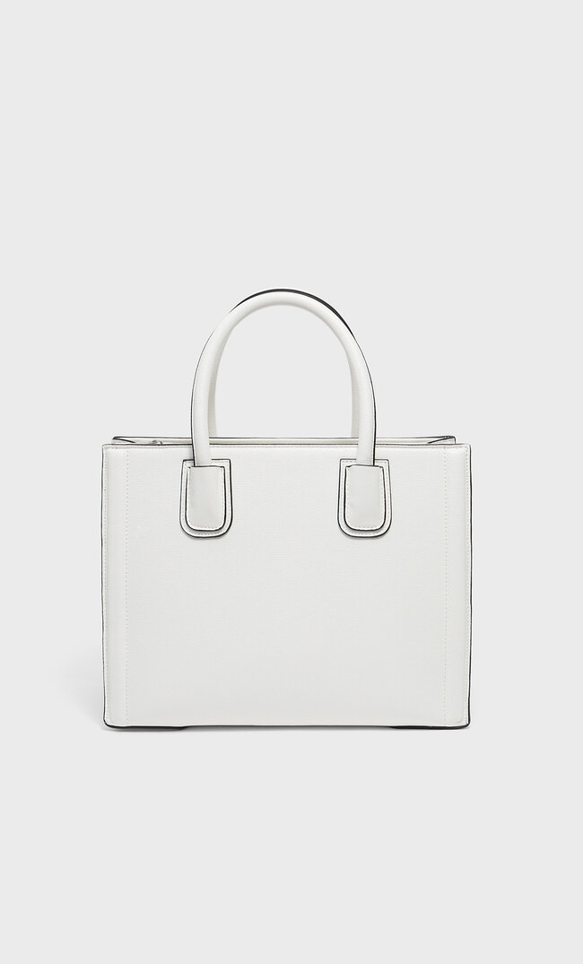 

Stradivarius Sztywna Torebka Tote Kobieta Biały 103