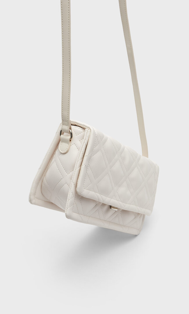 stradivarius quilted crossbody bolsa