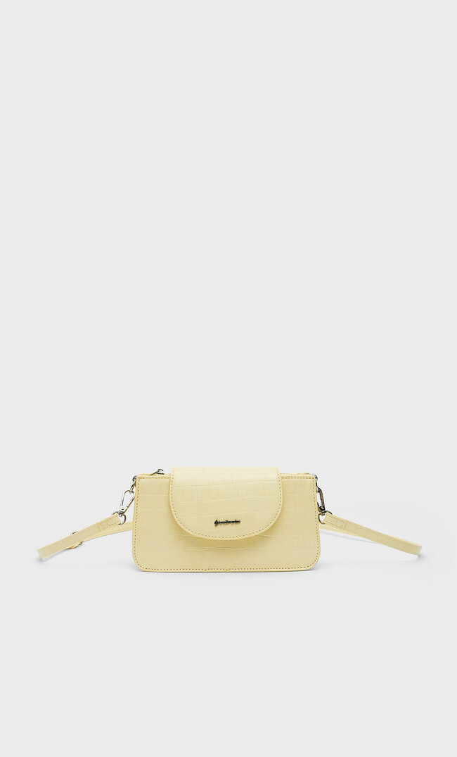 

Stradivarius Mini-Umhängetasche Mit Krokoprägung Gelb 103