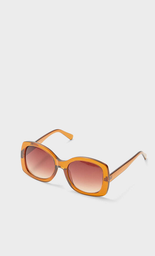 

Stradivarius Okulary Przeciwsłoneczne Retro O Kwadratowych Oprawkach Kobieta Brązowy 103