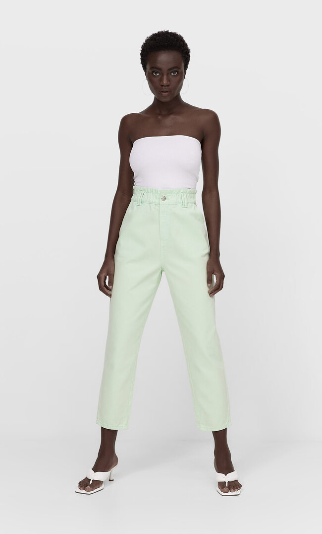 

Stradivarius Baggy-Jeans Aus Twill Pistaziengrün M