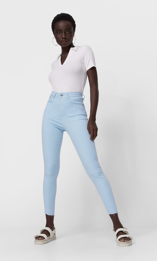 

Stradivarius Hose Mit Superhohem Bund In Farben Himmelblau 34