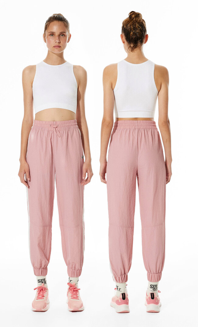 

Stradivarius Joggerhose Aus Nylon Str-Eet Puderrosa L