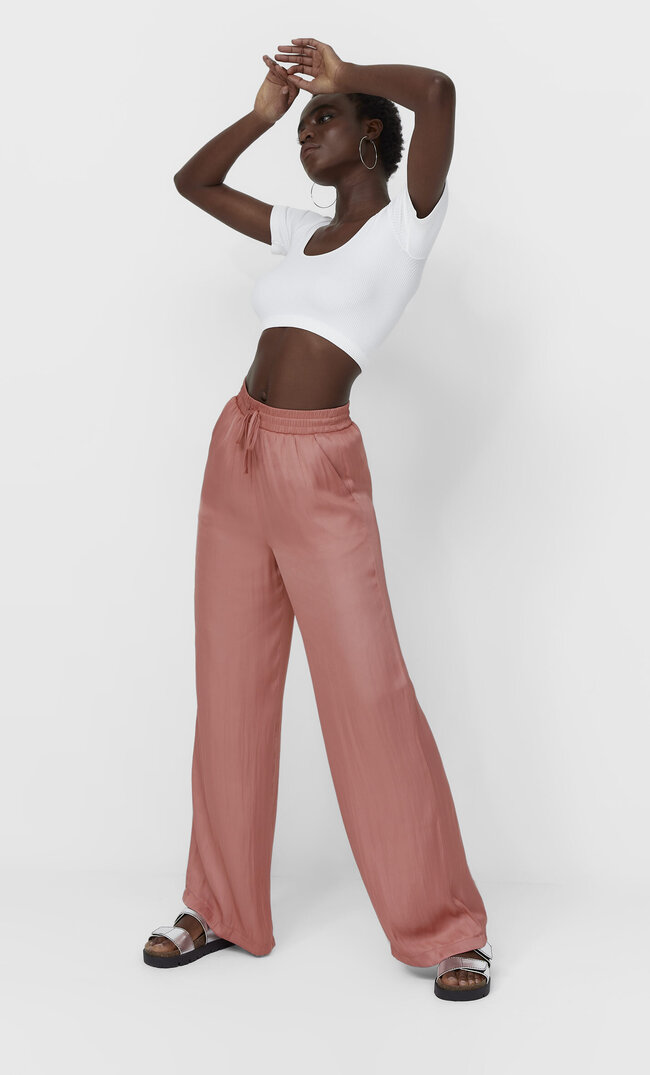 

Stradivarius Palazzohose Puderrosa L