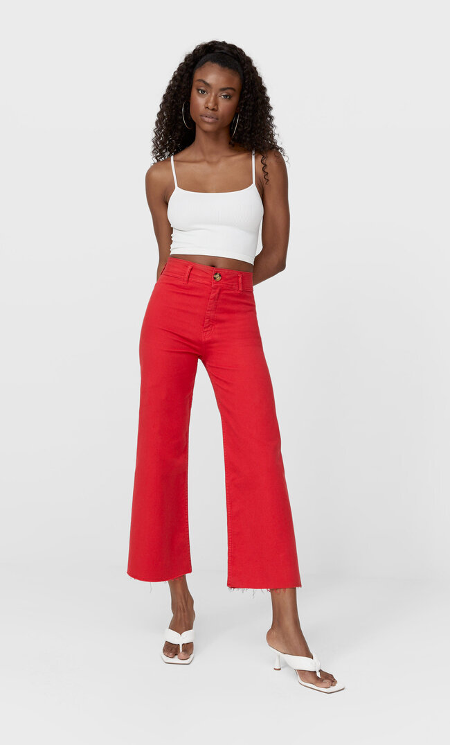 

Stradivarius Twill-Culotte Ohne Naht Rot 36