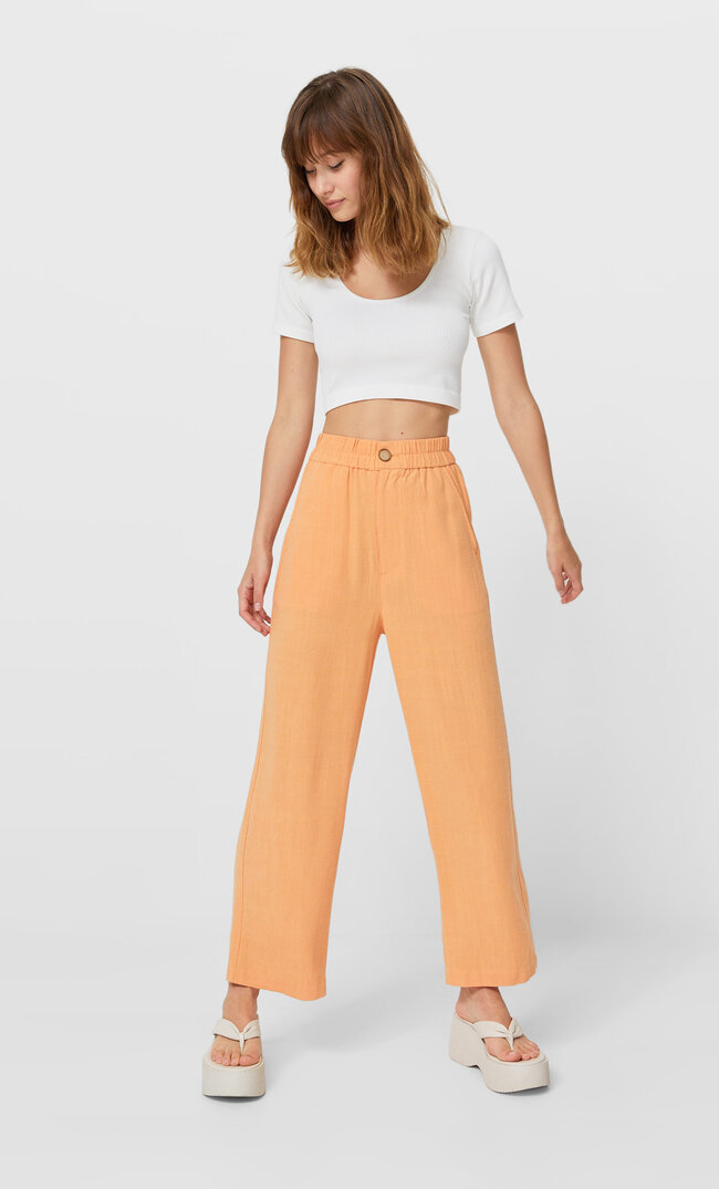 

Stradivarius Rustikale Culotte Pfirsich L