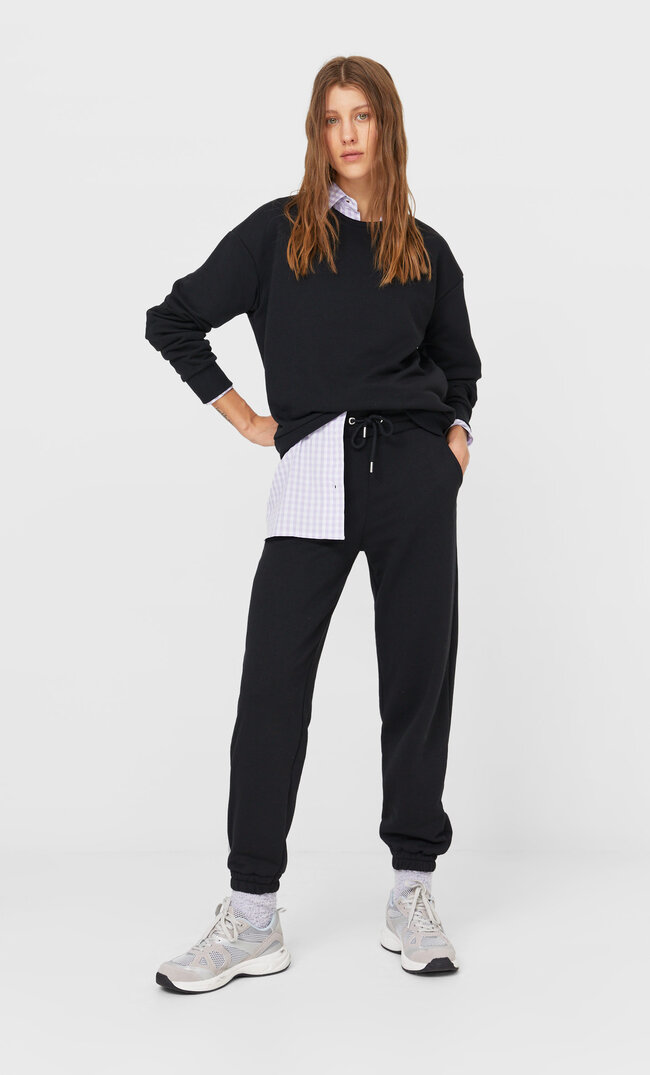 

Stradivarius Komplet Spodni Jogger Z Bluzą Kobieta Czarny M
