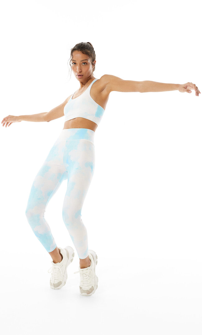 

Stradivarius Leggins Mit Wolkenprint Himmelblau L