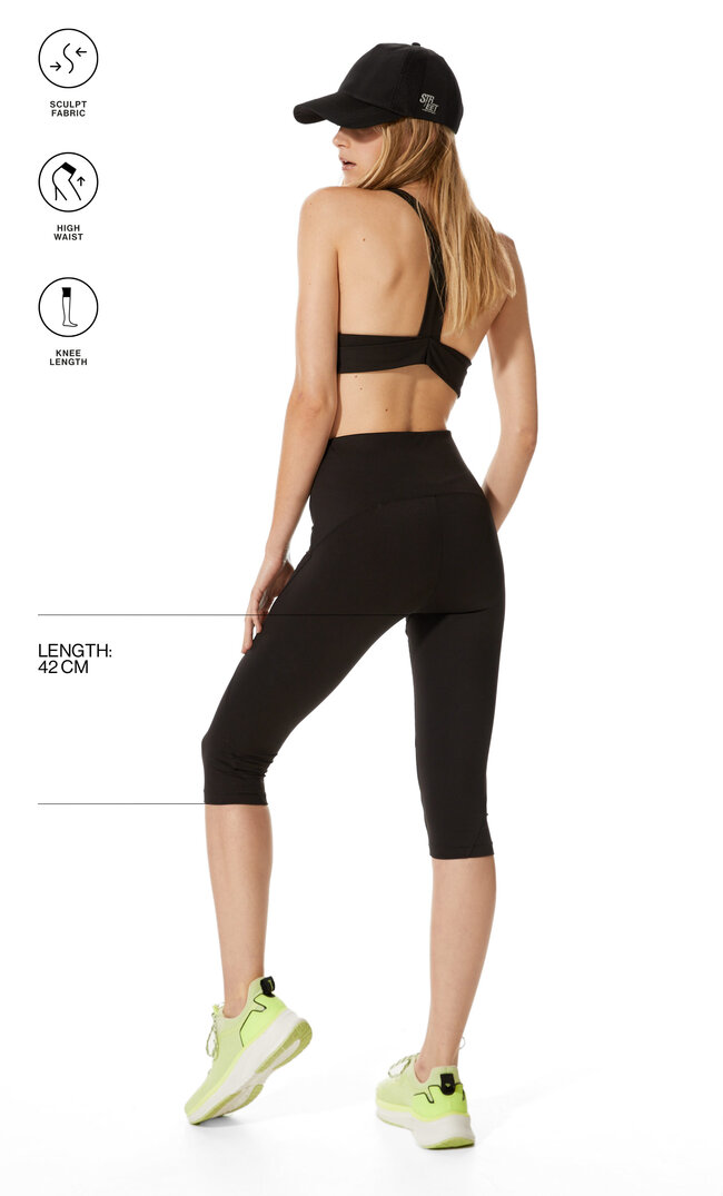 Stradivarius Sportleggins Pirat Schwarz S