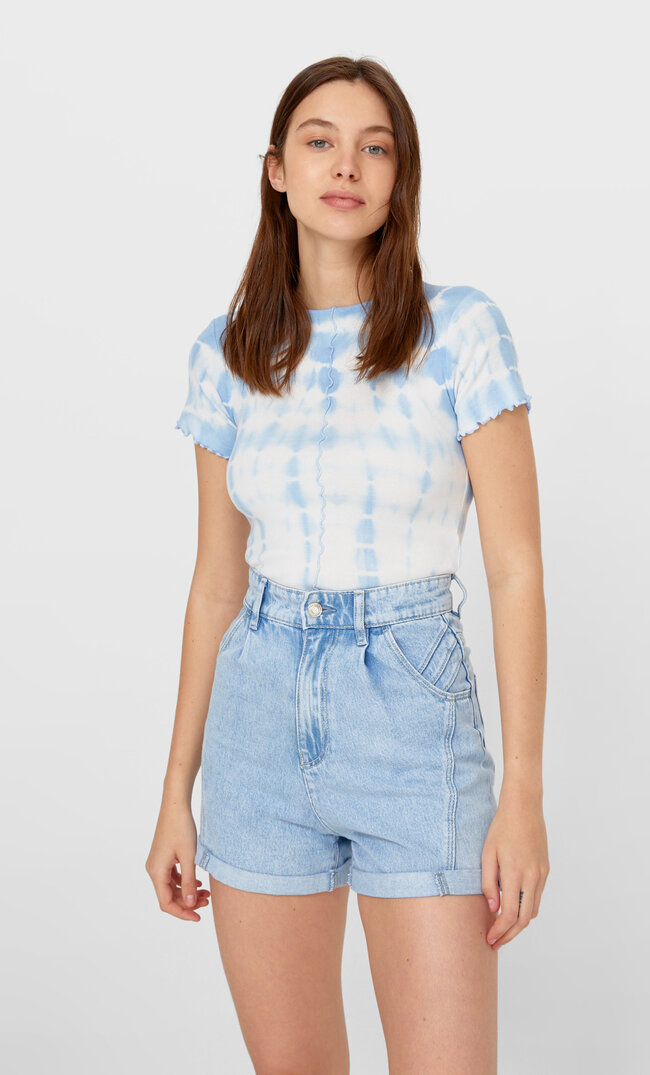 

Stradivarius Spodenki Jeansowe Slouchy Kobieta Denimowy 38