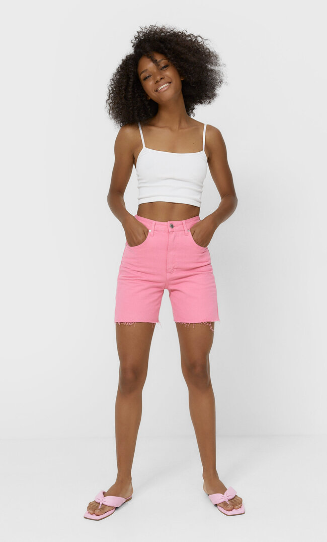 

Stradivarius Shorts Mit Langer Passform Fuchsia 40