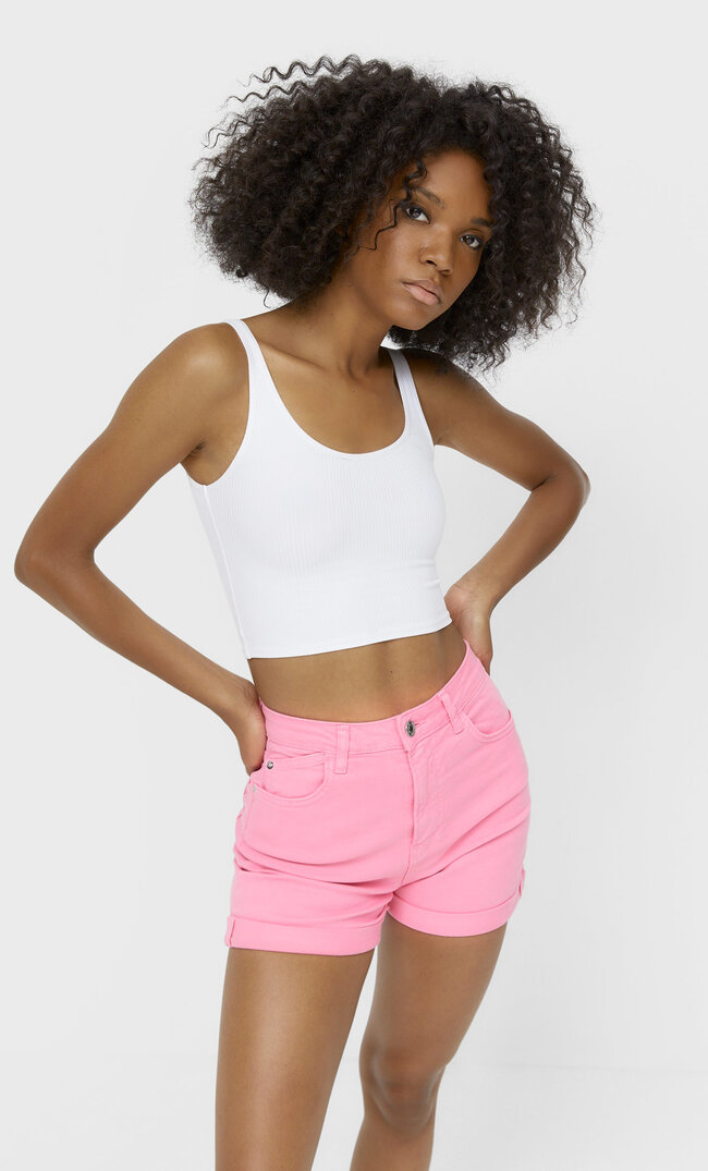 

Stradivarius Mom-Shorts Im Slim-Fit Fuchsia 34