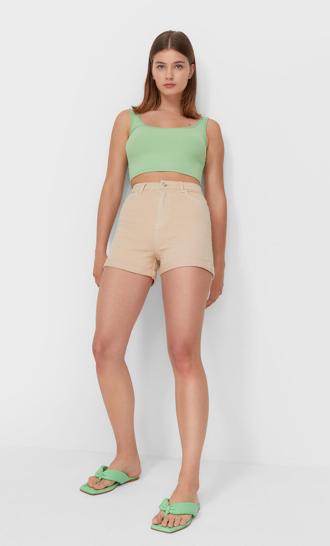 

Stradivarius Mom-Shorts Im Slim-Fit Steingrau 40