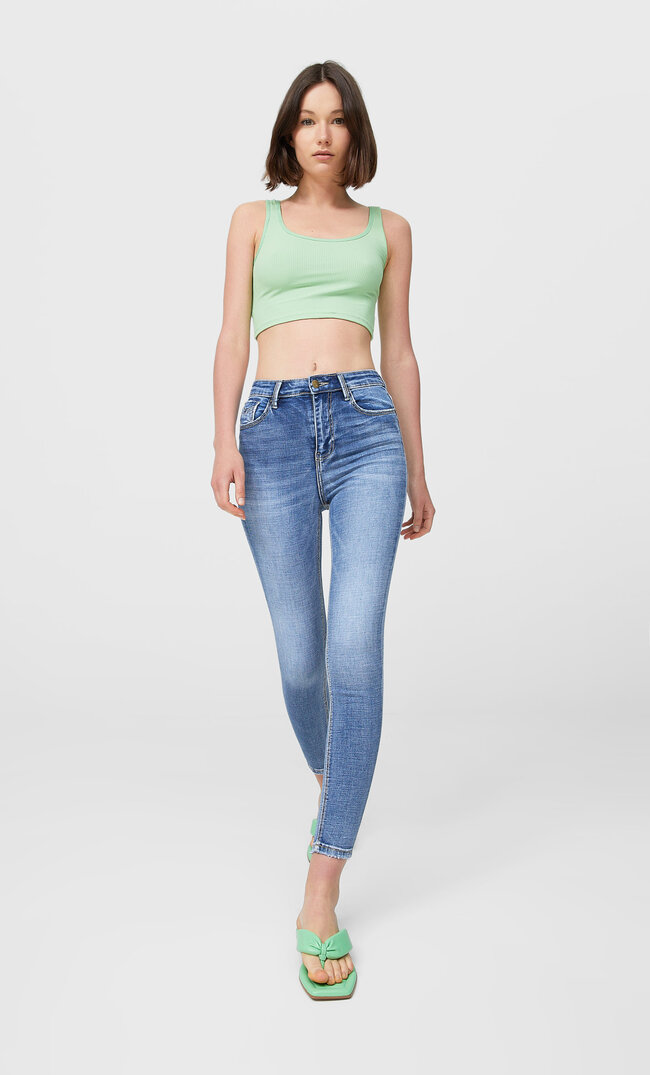 stradivarius regular high waist jeans