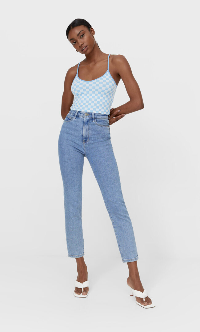 

Stradivarius Jeansy Mom Slim Kobieta Denimowy 38