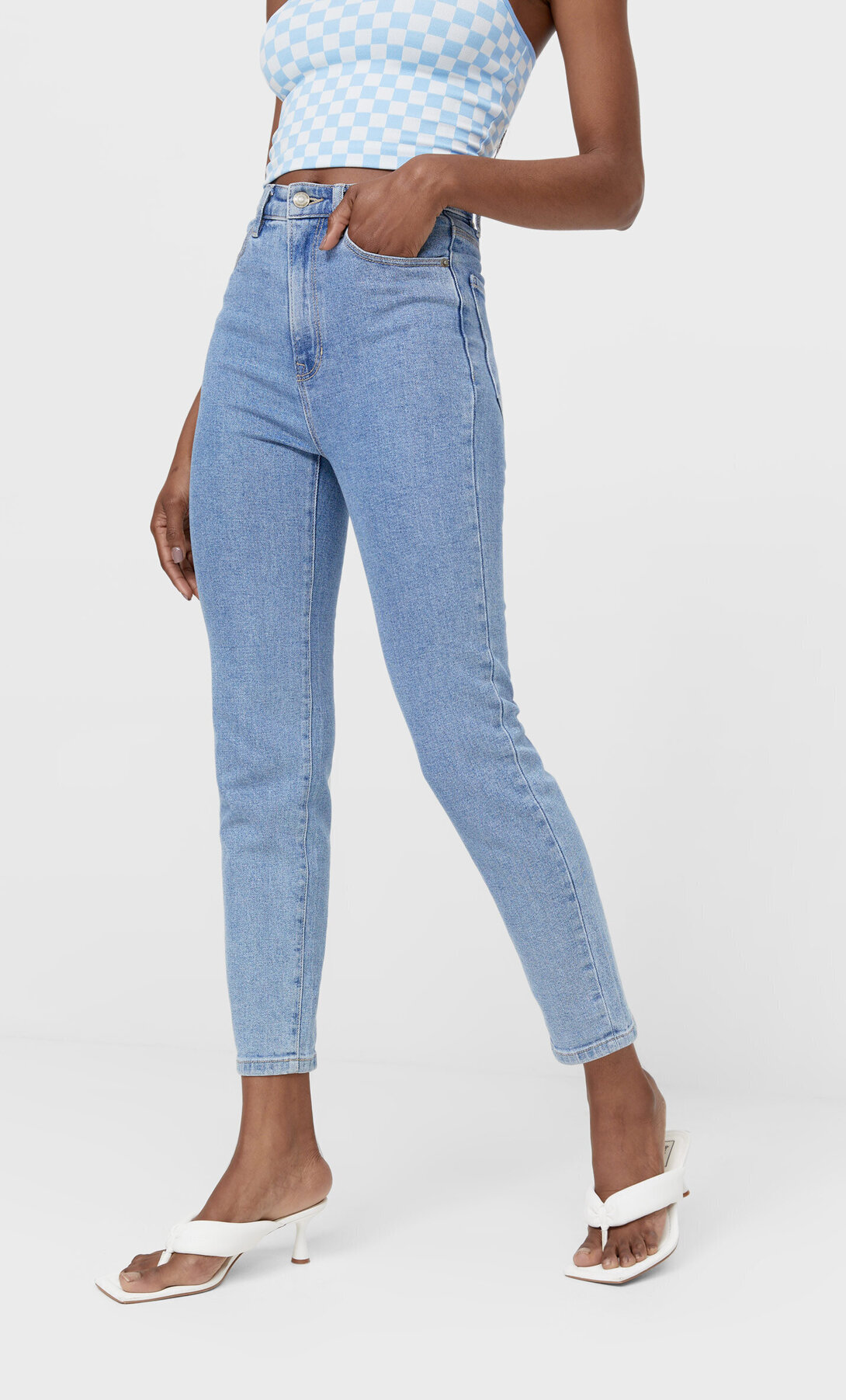 stradivarius mom slim fit