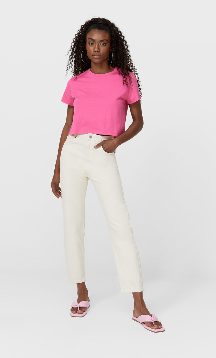 stradivarius mom fit jeans