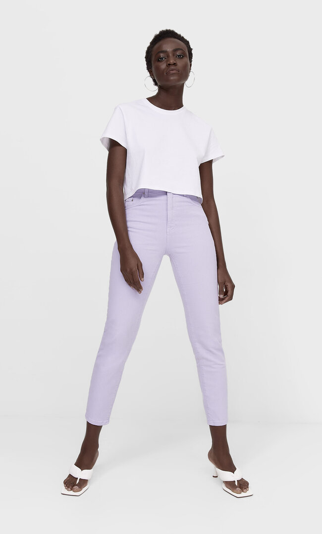 

Stradivarius Jeansy Mom Slim Kobieta Liliowy 36