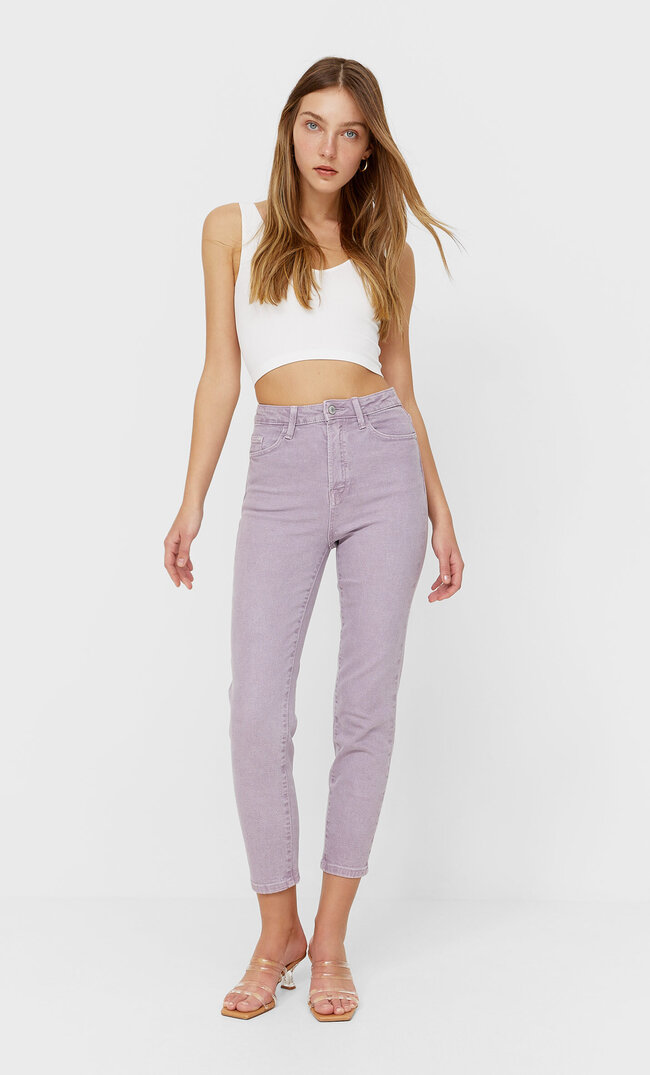 

Stradivarius Jeansy Mom Slim Kobieta Purpurowy 42