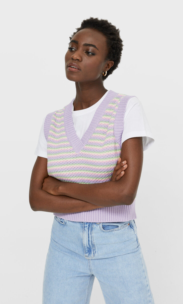 stradivarius knit vest