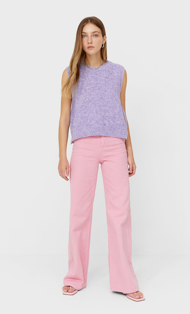 

Stradivarius Weste Mit Textur Lila Xs
