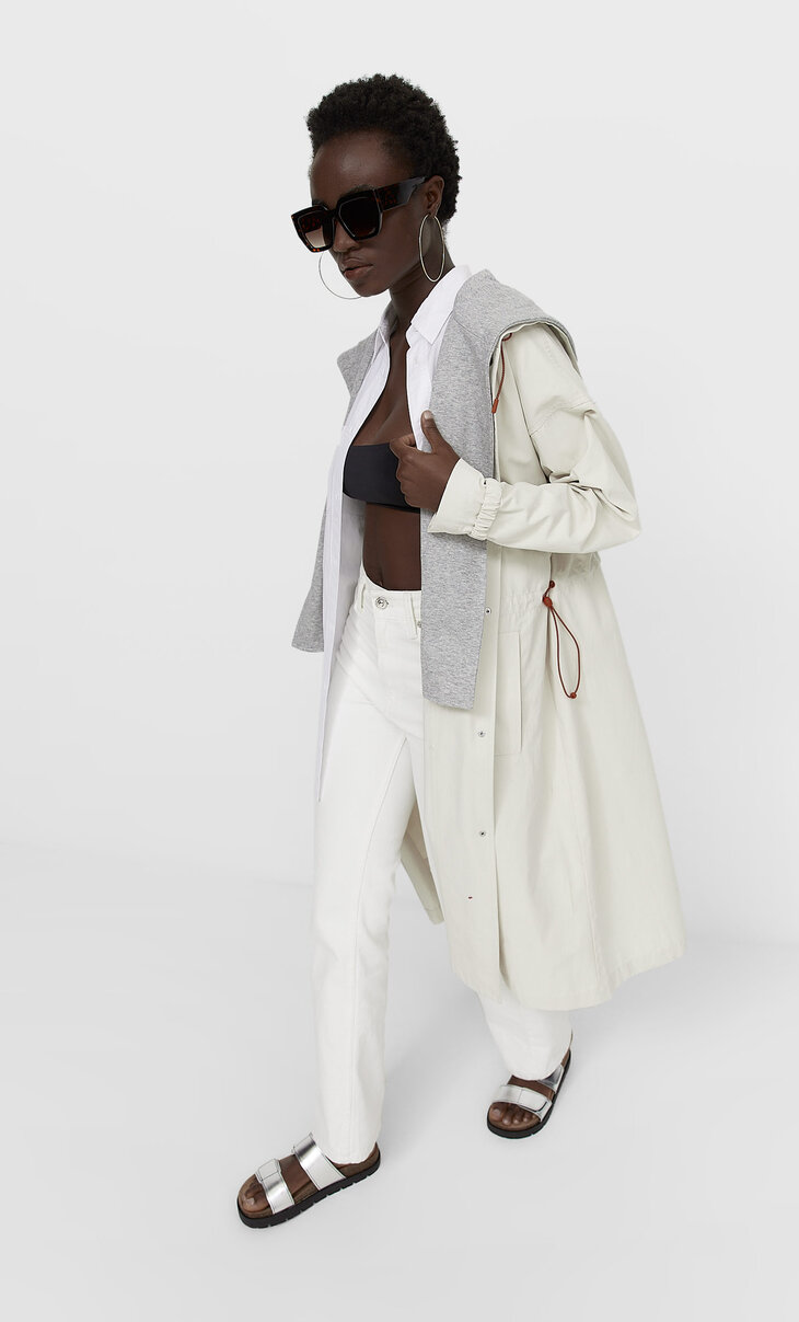 trench simili cuir stradivarius