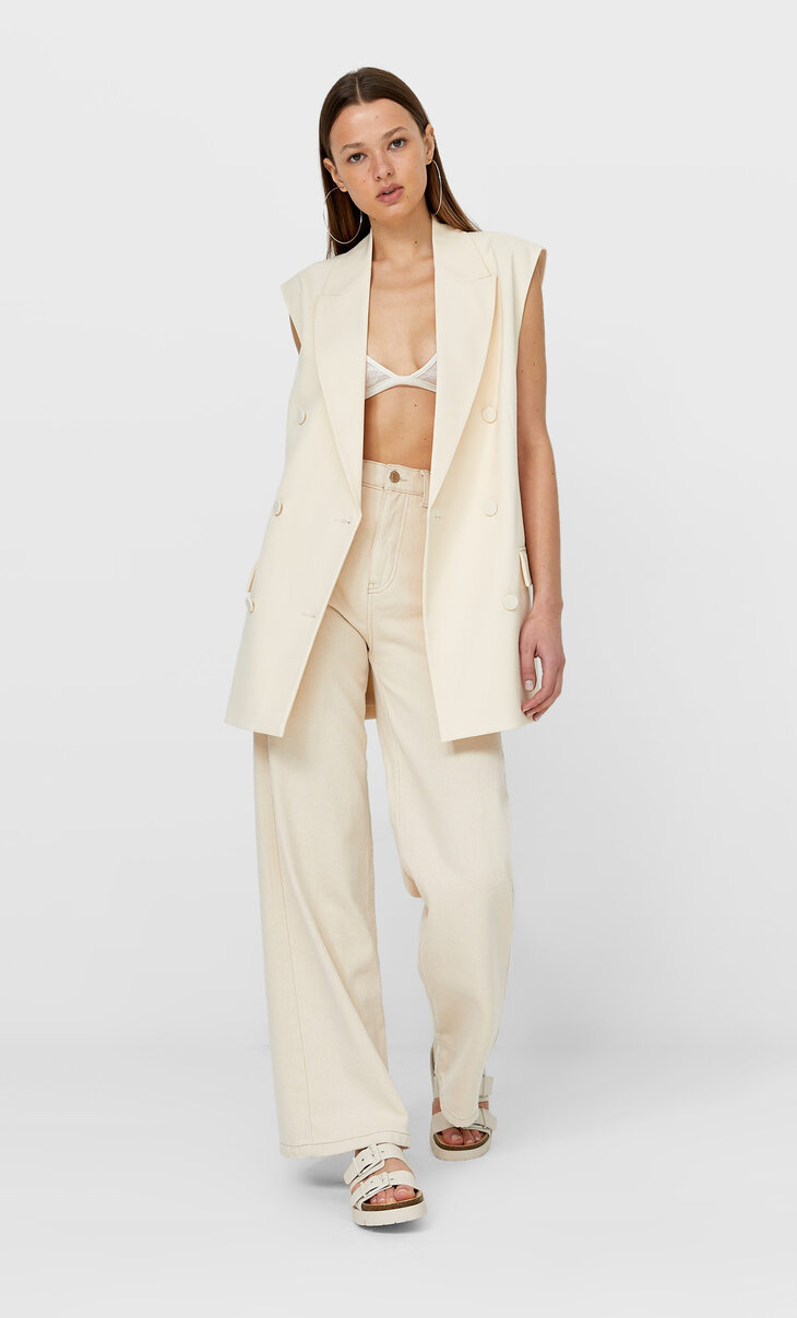 chaleco doble botonadura stradivarius