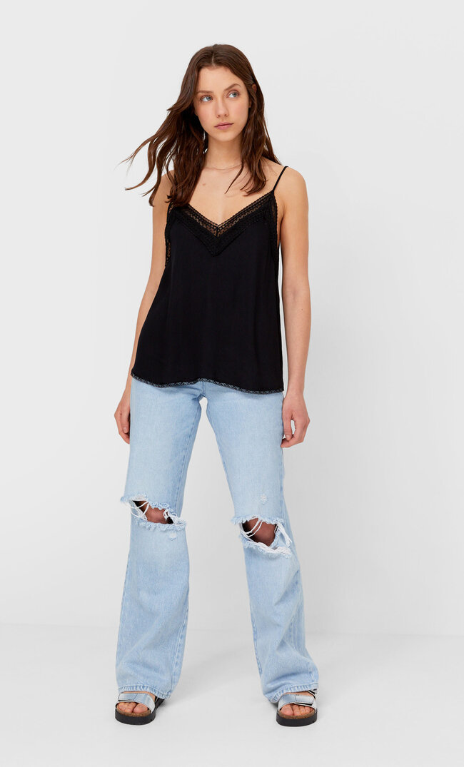 

Stradivarius Bieliźniany Top Kobieta Czarny S
