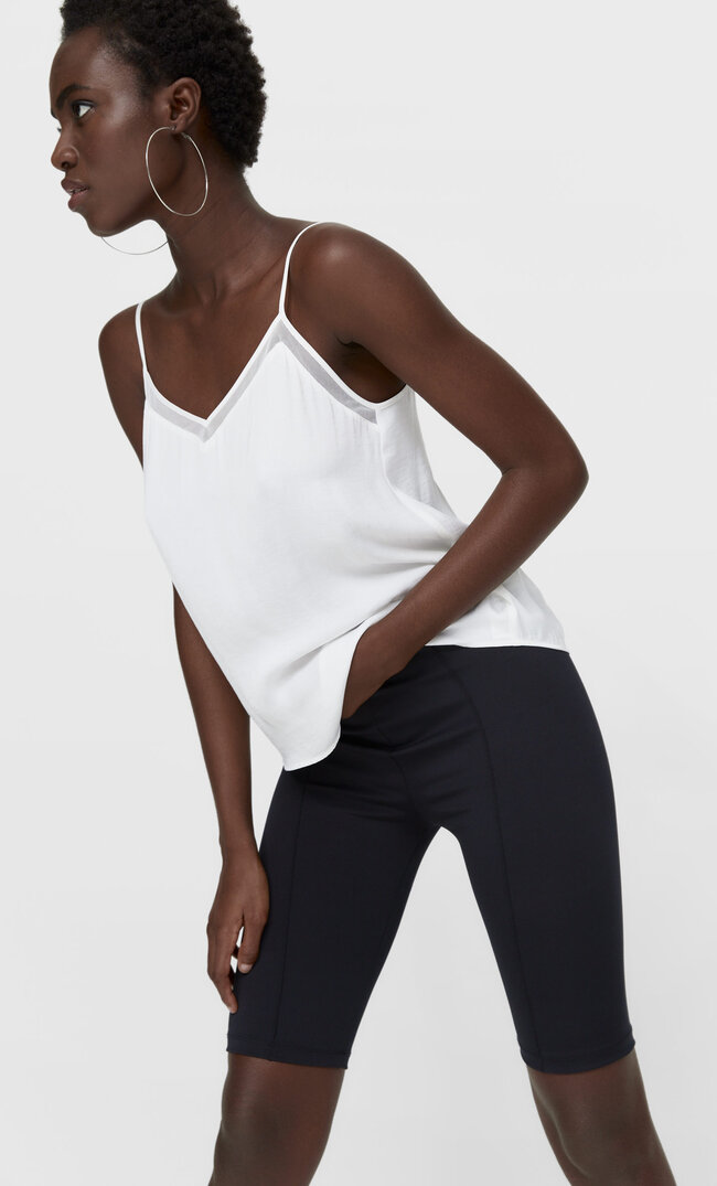 

Stradivarius Satynowy Top Kobieta Biały Xl