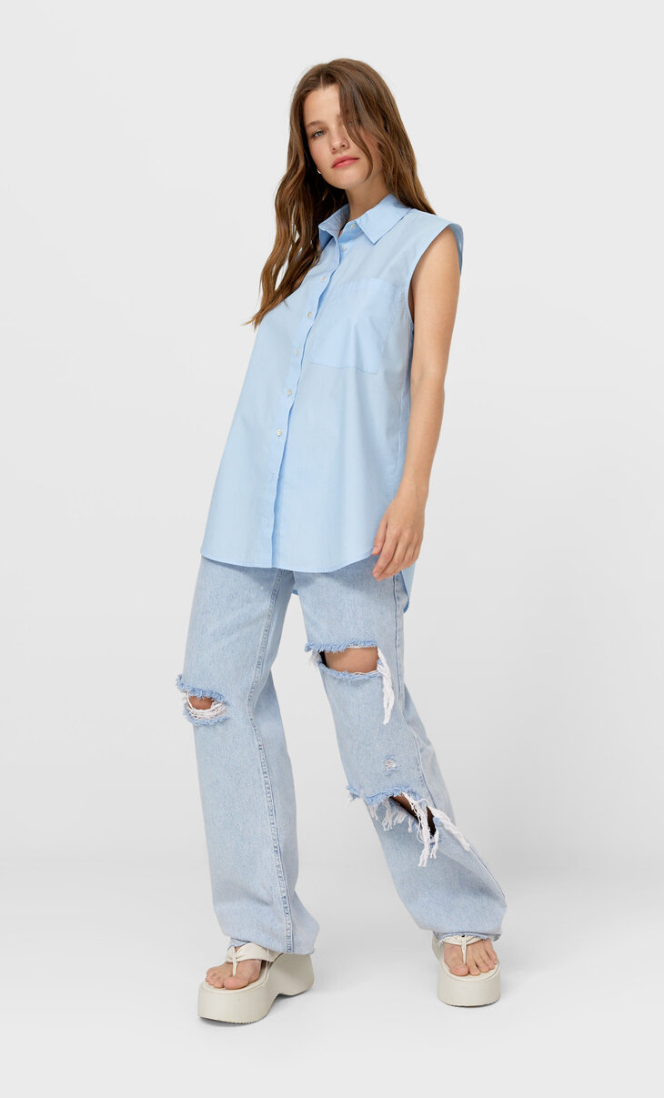 camisas vaqueras mujer stradivarius